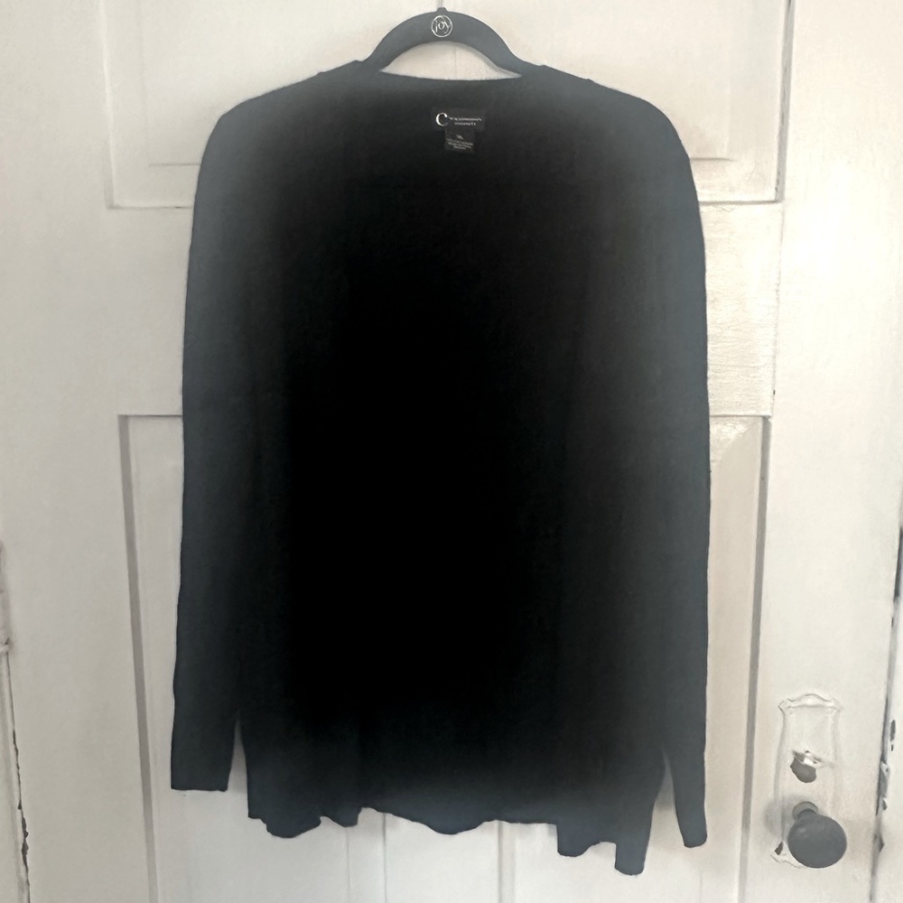 C by Bloomingdale’s black Cashmere Grandfather’s Cardigan Extra Large